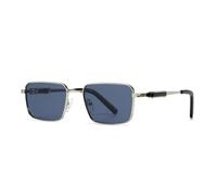 MUTYNE Rectangle Punk Sunglasses Men Luxury Retro Steampunk Driving Eyewear Uv400(C4 Silver Blue)