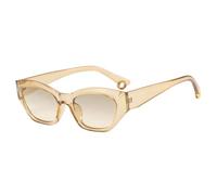 MUTYNE Retro Cat Eye Rivet Women Sunglasses Fashion Small Frame Men Luxury Travel Sunglasses Uv400(Champagne Tea)