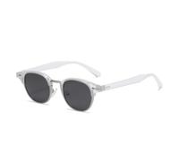 MUTYNE Retro Classic Semi-metal Oval Women Sunglasses Fashion Punk Men Rivets Shades Uv400(Transparent grey)
