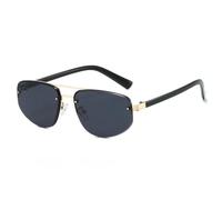 MUTYNE Retro Double Bridges Cat Eye Sunglasses Women Fashion Clear Ocean Lens Shades Uv400 Men Trending Rivets(Grey)