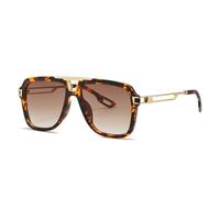 MUTYNE Retro Double Bridges Men Sunglasses Fashion Black Clear Eyewear Trending Hollow Leopard Blue Sun Glasses Men Women Shade,C03,One size
