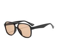 MUTYNE Retro Double Bridges Pilot Women Sunglasses Fashion Shades Uv400 Men Leopard Sun Glasses(Black Champagne)