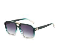 MUTYNE Retro Double Bridges Square Men Sunglasses Fashion Gradient Shades Uv400 Trending Women Luxury(Green gray gradient)