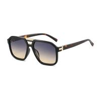 MUTYNE Retro Double Bridges Square Men Sunglasses Fashion Gradient Shades Uv400 Trending Women Luxury(Black grey tea)