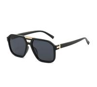 MUTYNE Retro Double Bridges Square Men Sunglasses Fashion Gradient Shades Uv400 Trending Women Luxury(Black grey)