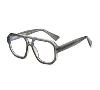 MUTYNE Retro Double Bridges Square Men Sunglasses Shades Uv400 Women Trending Clear Lens Frame(Grey clear)