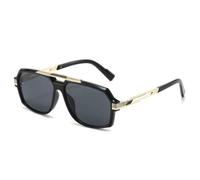 MUTYNE Retro Double Bridges Square Women Sunglasses Fashion Trending Gradient Shades Uv400 Mens(Black grey)
