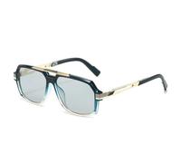 MUTYNE Retro Double Bridges Square Women Sunglasses Fashion Trending Gradient Shades Uv400 Mens(Blue light grey)