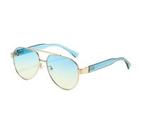 MUTYNE Retro Double Bridges Sunglasses Women Fashion Gradient Shades Uv400(Golden blue yellow)