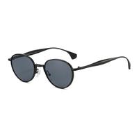 MUTYNE Retro Metal Small Round Frame Women Sunglasses Trend Luxury Classic Men Outdoor Driving Uv400(Black Gray)