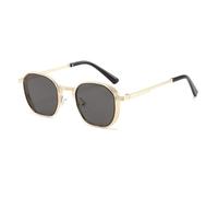 MUTYNE Retro Polygon Metal Frame Sunglasses for Men Women Textured Edge Rim Square Sun Glasses for Outdoor Travel,C1,One s