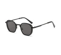 MUTYNE Retro Polygon Metal Frame Sunglasses for Men Women Textured Edge Rim Square Sun Glasses for Outdoor Travel,C1,One s