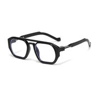 MUTYNE Retro Polygon Square Double Bridges Women Sunglasses Shades Uv400 Fashion Clear Gradient Lens Men Trending Frame(Black clear)