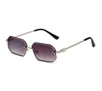 MUTYNE Retro Polygon Sunglasses for Men Women Small Octagon Rimless Frame Vintage Fashion Eyewear with Gold Metal Temples