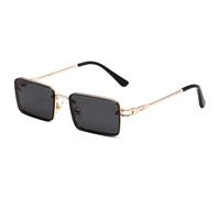 MUTYNE Retro Rectangle Sunglasses for Men Women Small Square Metal Frame Vintage Style Eyewear for Outdoor Driving Travel,