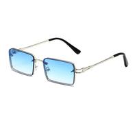MUTYNE Retro Rectangle Sunglasses for Men Women Small Square Metal Frame Vintage Style Eyewear for Outdoor Driving Travel,