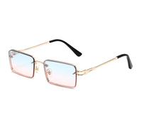 MUTYNE Retro Rectangle Sunglasses for Men Women Small Square Metal Frame Vintage Style Eyewear for Outdoor Driving Travel,