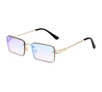 MUTYNE Retro Rectangle Sunglasses for Men Women Small Square Metal Frame Vintage Style Eyewear for Outdoor Driving Travel,