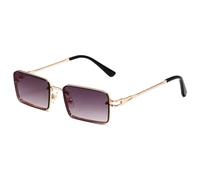 MUTYNE Retro Rectangle Sunglasses for Men Women Small Square Metal Frame Vintage Style Eyewear for Outdoor Driving Travel,