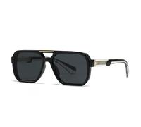 MUTYNE Retro Rivets Double Bridges Men Square Sunglasses Shades Uv400 Fashion Women Luxury Sun Glasses(Black grey)