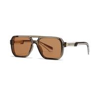 MUTYNE Retro Rivets Double Bridges Men Square Sunglasses Shades Uv400 Fashion Women Luxury Sun Glasses(Tea orange tea)