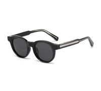 MUTYNE Retro Round Punk Women Men Trending Outdoor Shades Uv400(Black grey)
