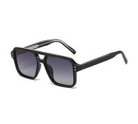 MUTYNE Retro Square Sunglasses Men Women Rivets Sun Glasses Acetate Driving Shades(Gradient Gray)