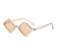 MUTYNE Rhombus Small Frame Sunglasses Women Men Fashion Personality Outdoor Driving Travel Sunglasses Uv400(Champagne Champagne)