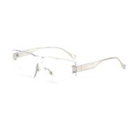 MUTYNE Rimless Geometric Sunglasses for Men Women Punk Frameless Glasses Hollow Metal Frame Polygon Futuristic Fashion Eye