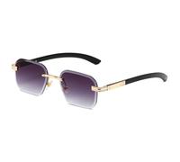MUTYNE Rimless Rectangle Sunglasses for Men Women Retro Frameless Square Sun Glasses with Metal Frame Fashion Eyewear UV P