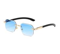 MUTYNE Rimless Rectangle Sunglasses for Men Women Retro Frameless Square Sun Glasses with Metal Frame Fashion Eyewear UV P