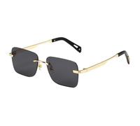 MUTYNE Rimless Rectangle Sunglasses for Men Women Retro Square Sun Glasses Gold Metal Frame Tinted Eyewear,C2,One size