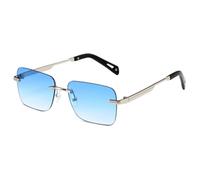 MUTYNE Rimless Rectangle Sunglasses for Men Women Retro Square Sun Glasses Gold Metal Frame Tinted Eyewear,C9,One size