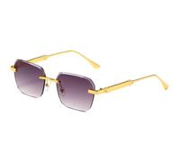 MUTYNE Rimless Rectangular Sunglasses for Men Women Fashion Frameless Square Glasses Gold Metal Frame Luxury Styling Eyewe