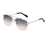 MUTYNE Rimless Rectangular Sunglasses for Men Women Fashion Frameless Square Glasses Gold Metal Frame Luxury Styling Eyewe