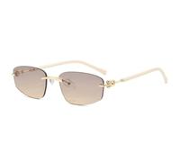 MUTYNE Rimless Rectangular Sunglasses for Men Women Lightweight Adjustable Nose Pads Slim Temple Design Fashion Eyewear,C4