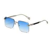 MUTYNE Rimless Rectangular Sunglasses for Men Women Retro Square Frameless Shades Metal Gold Frame Fashion Tinted Lenses V