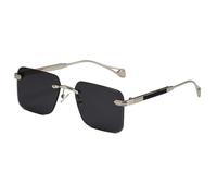 MUTYNE Rimless Rectangular Sunglasses for Men Women Retro Square Frameless Shades Metal Gold Frame Fashion Tinted Lenses V