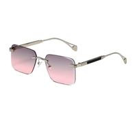 MUTYNE Rimless Rectangular Sunglasses for Men Women Retro Square Frameless Shades Metal Gold Frame Fashion Tinted Lenses V