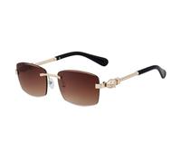 MUTYNE Rimless Sunglasses For Men, Metal Temples Design, Retro Driving Sunscreen Uv400(C3)
