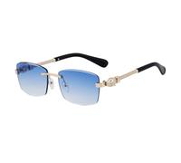 MUTYNE Rimless Sunglasses For Men, Metal Temples Design, Retro Driving Sunscreen Uv400(C4)