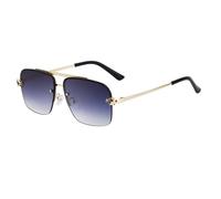 MUTYNE Rimless Sunglasses For Women Men, Metal Temples, Cut Edge Retro Uv400 Protection(C2双灰)