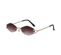 MUTYNE Rimless Sunglasses For Women, Metal Frame Design, Diamond Outdoor Sun Protection Uv400(C1)
