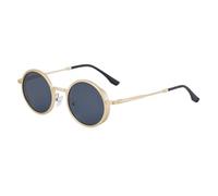 MUTYNE Round Frame Sunglasses For Men, Metal Temples Design, Retro Driving Sun Protection Uv400(C6)