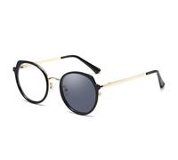 MUTYNE Round Sunglasses For Women, Irregular Metal Temples Uv Protection Sunglasses(C1)