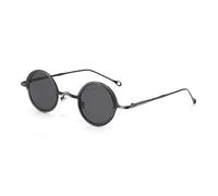 MUTYNE Shauna Retro Classic Metal Small Round Punk Men Sunglasses Fashion Clear Women Sun Glasses Uv400(Dark gun gray)