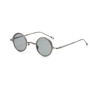 MUTYNE Shauna Retro Classic Metal Small Round Punk Men Sunglasses Fashion Clear Women Sun Glasses Uv400(Gun light gray)