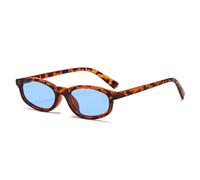 MUTYNE Shauna Retro Small Cat Eye Sunglasses Women Shades Uv400 Fashion Men Trending(Leopard blue)