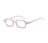 MUTYNE Small Rectangle Jelly Color Glasses Frame Women Fashion Clear Lens Eyewear Men Rivets(Pink Clear)