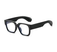 MUTYNE Square Glasses Frame Women Men Glasses Color Patchwork Wide Temple(Black)
